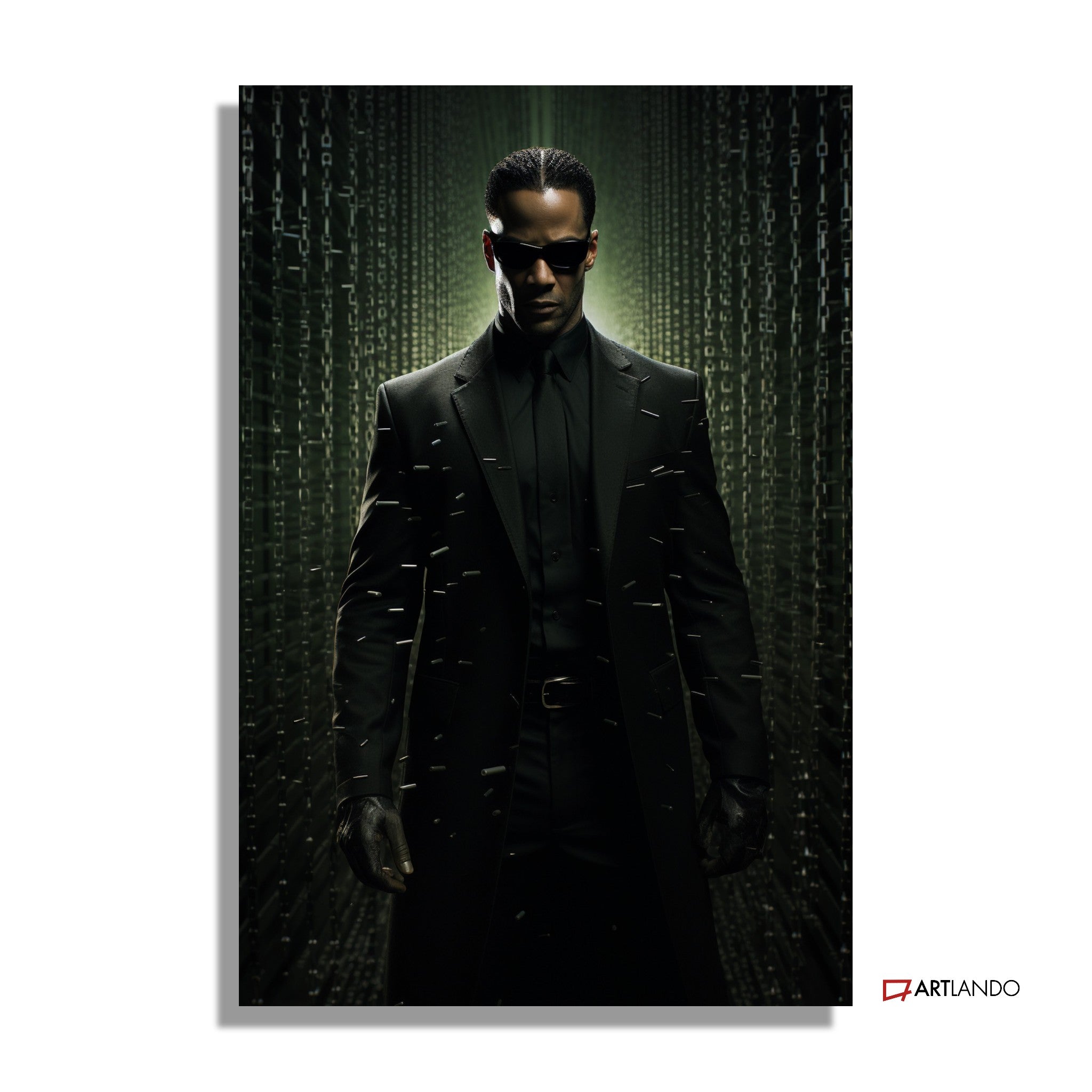 Mann mit Anzug und Sonnenbrille in der Matrix