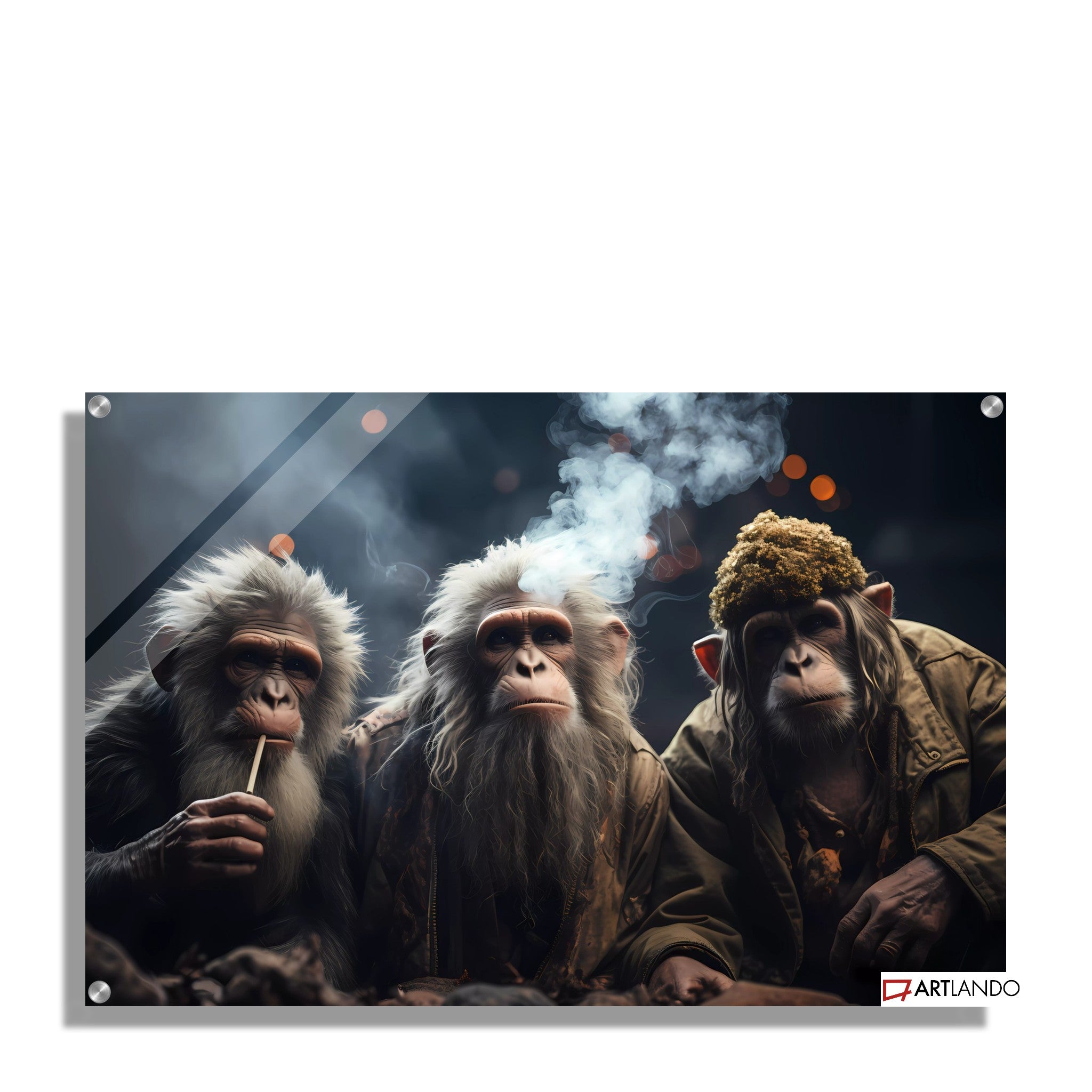 Drei Affen mit Joint