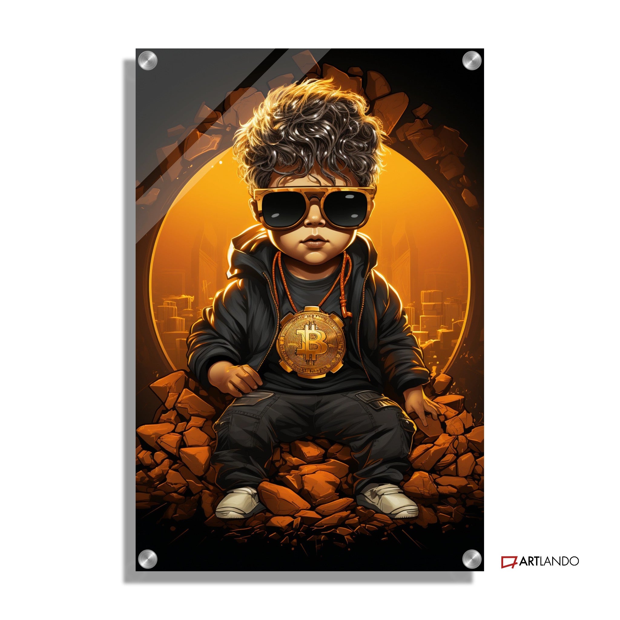 Gangster Baby mit Bitcoin-Kette