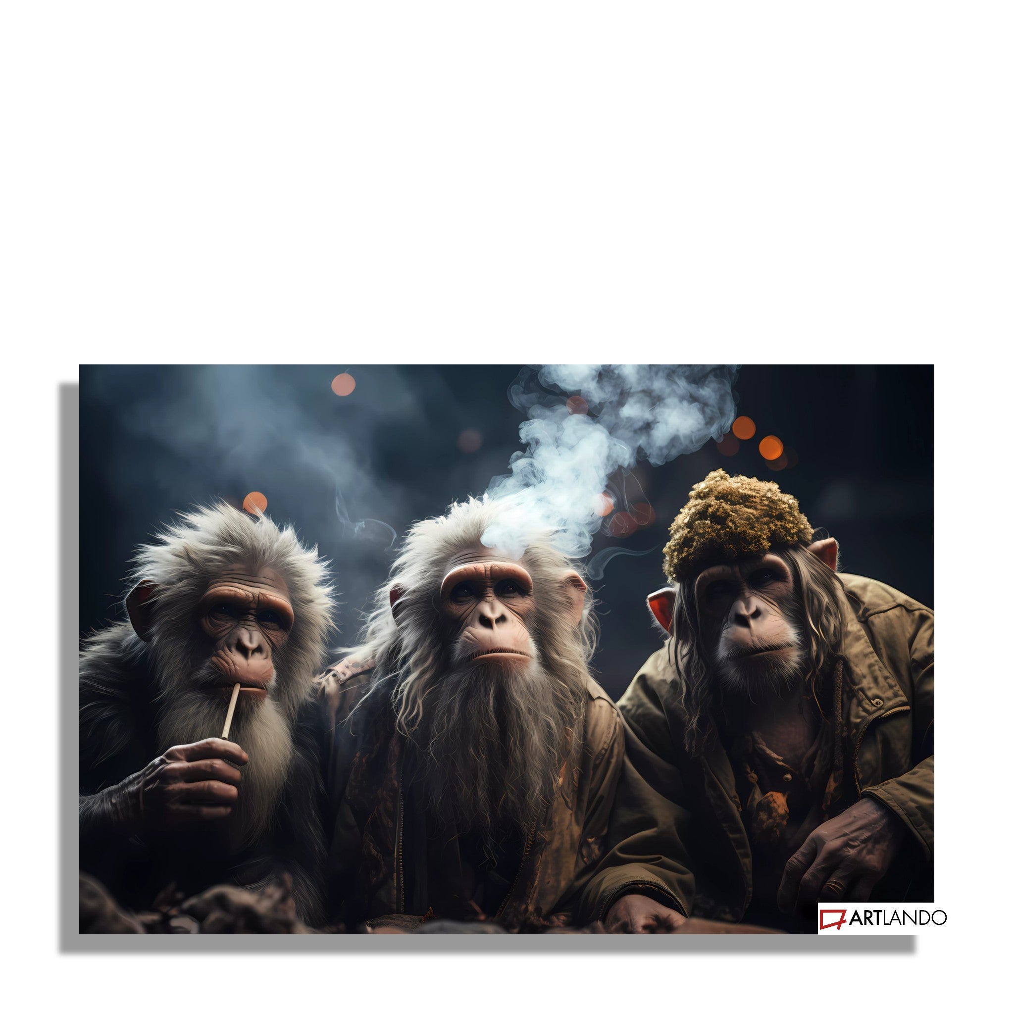 Drei Affen mit Joint