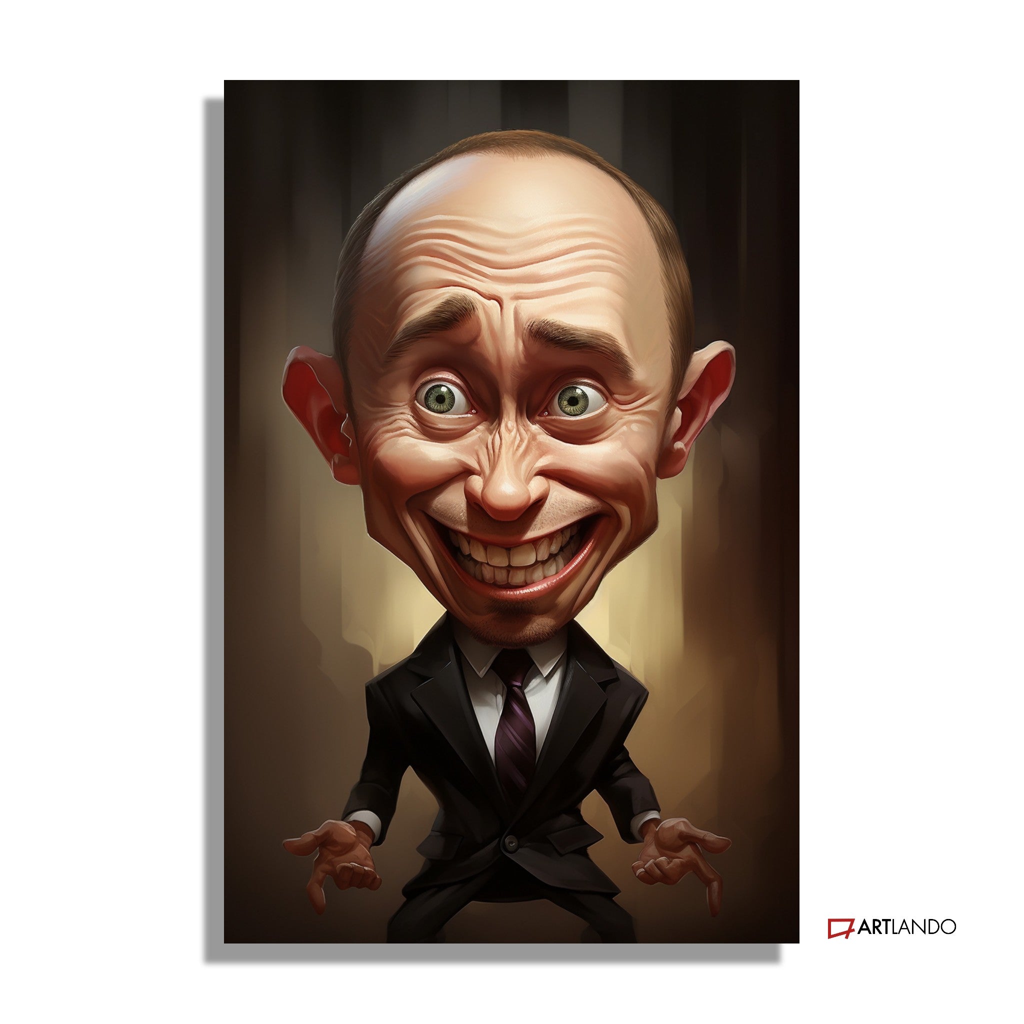 Überspitzte Karikatur von Vladimir Putin