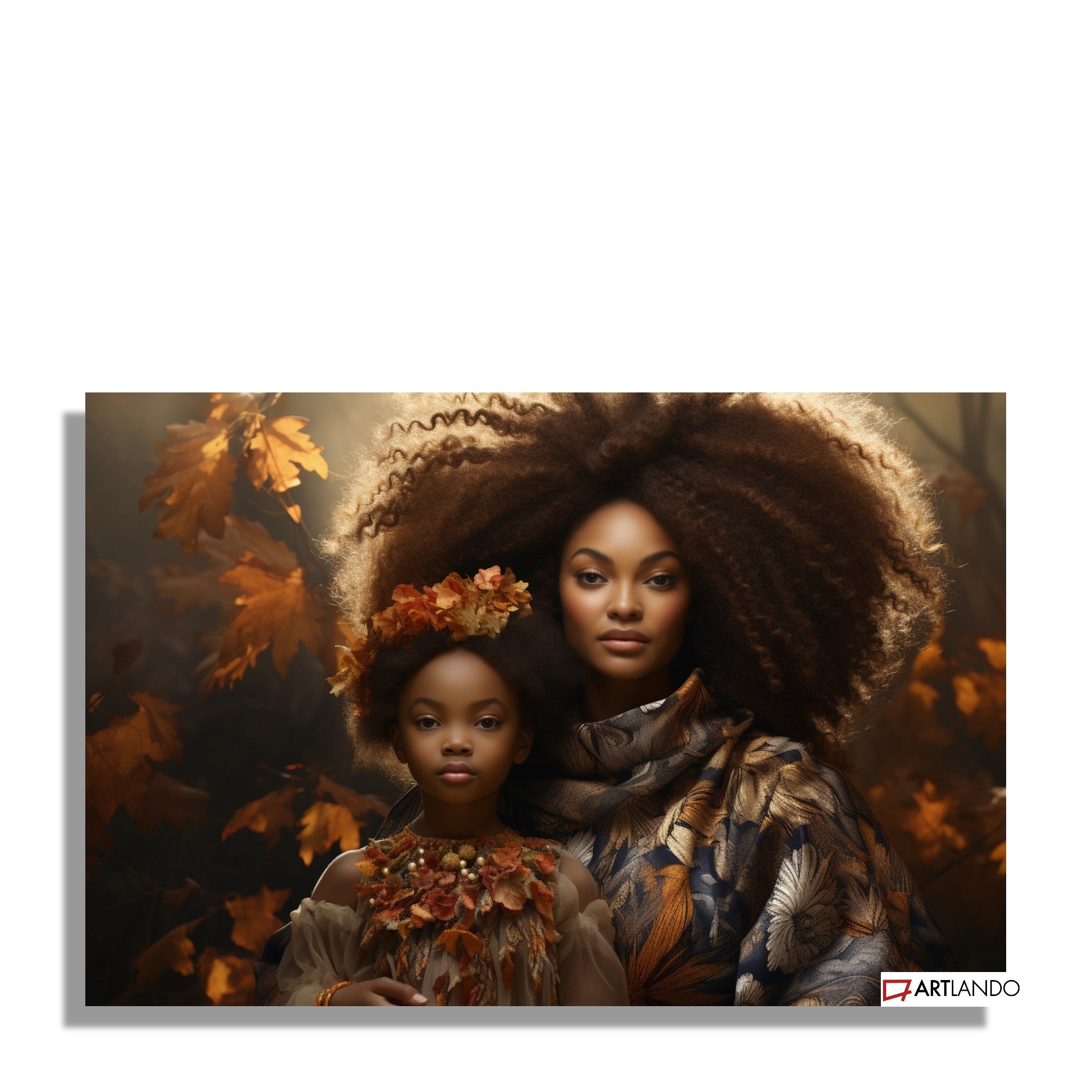 Mutter mit Tochter in herbstlichem Bohemian Stil - Portrait Art