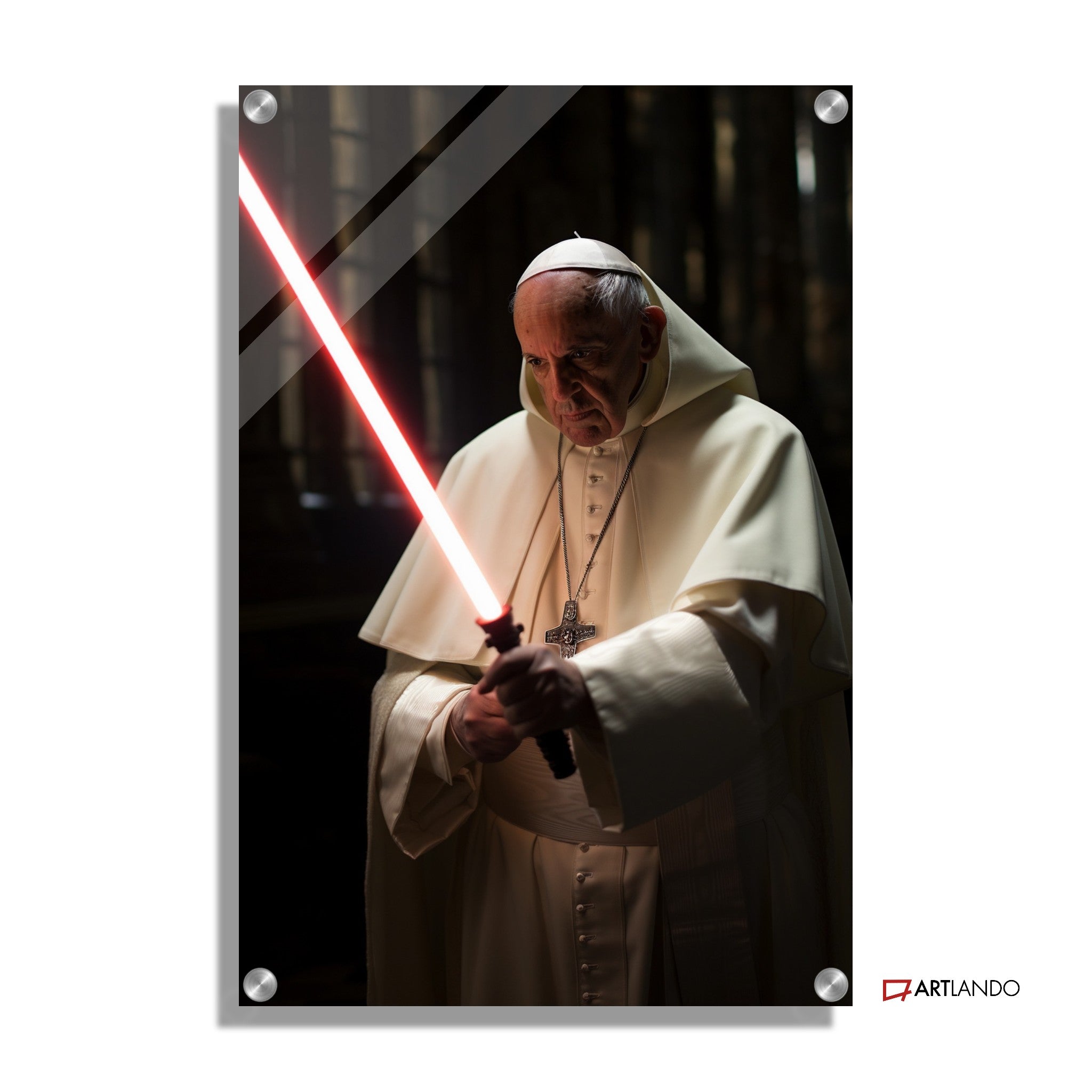 Der Papst mit Laserschwert