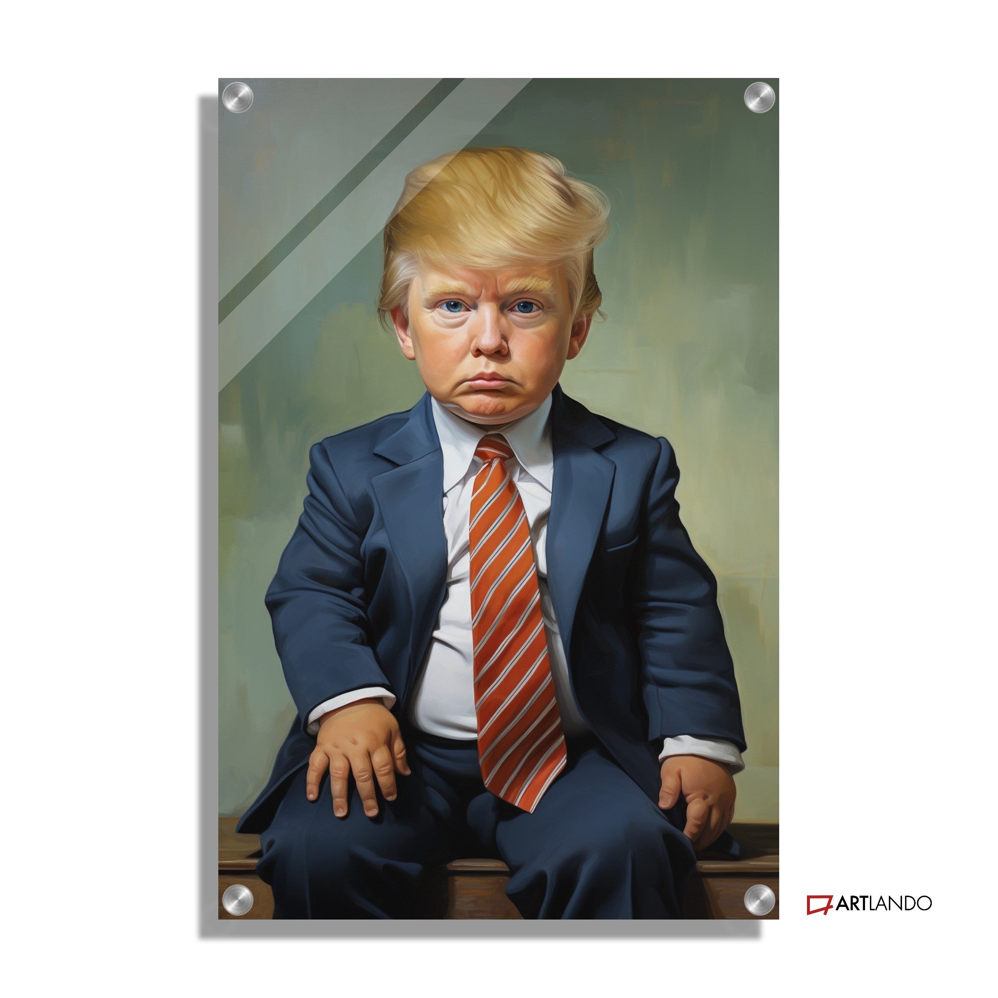 Gemälde von Donald Trump als Baby