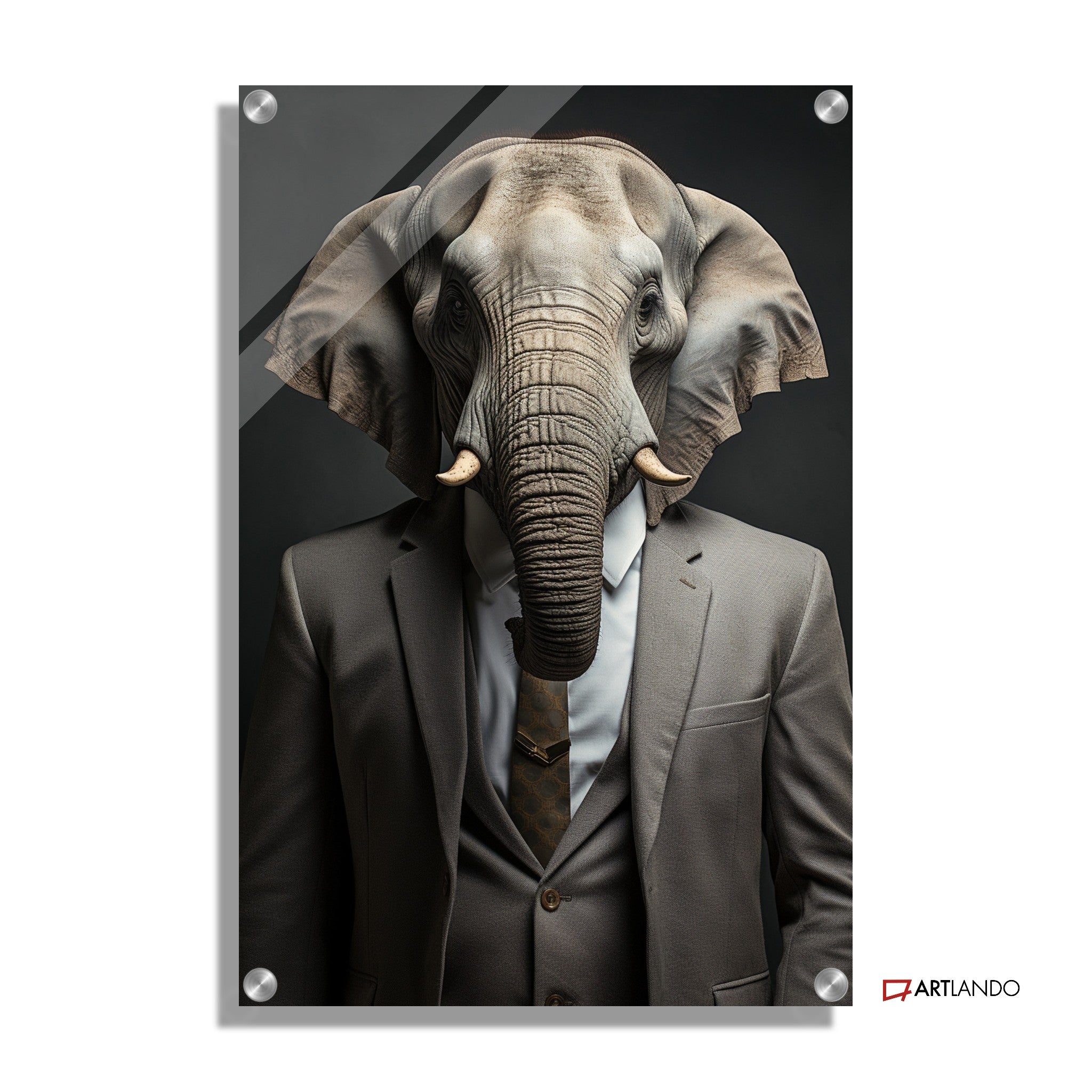 Elefant als Geschäftsmann im Anzug