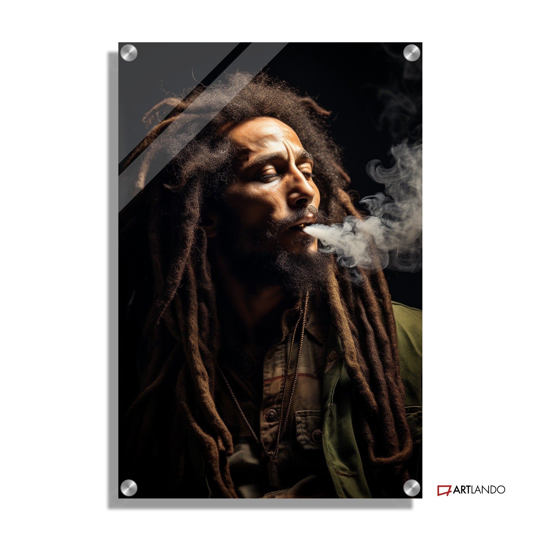 Bob Marley smoking Weed - Portrait Art