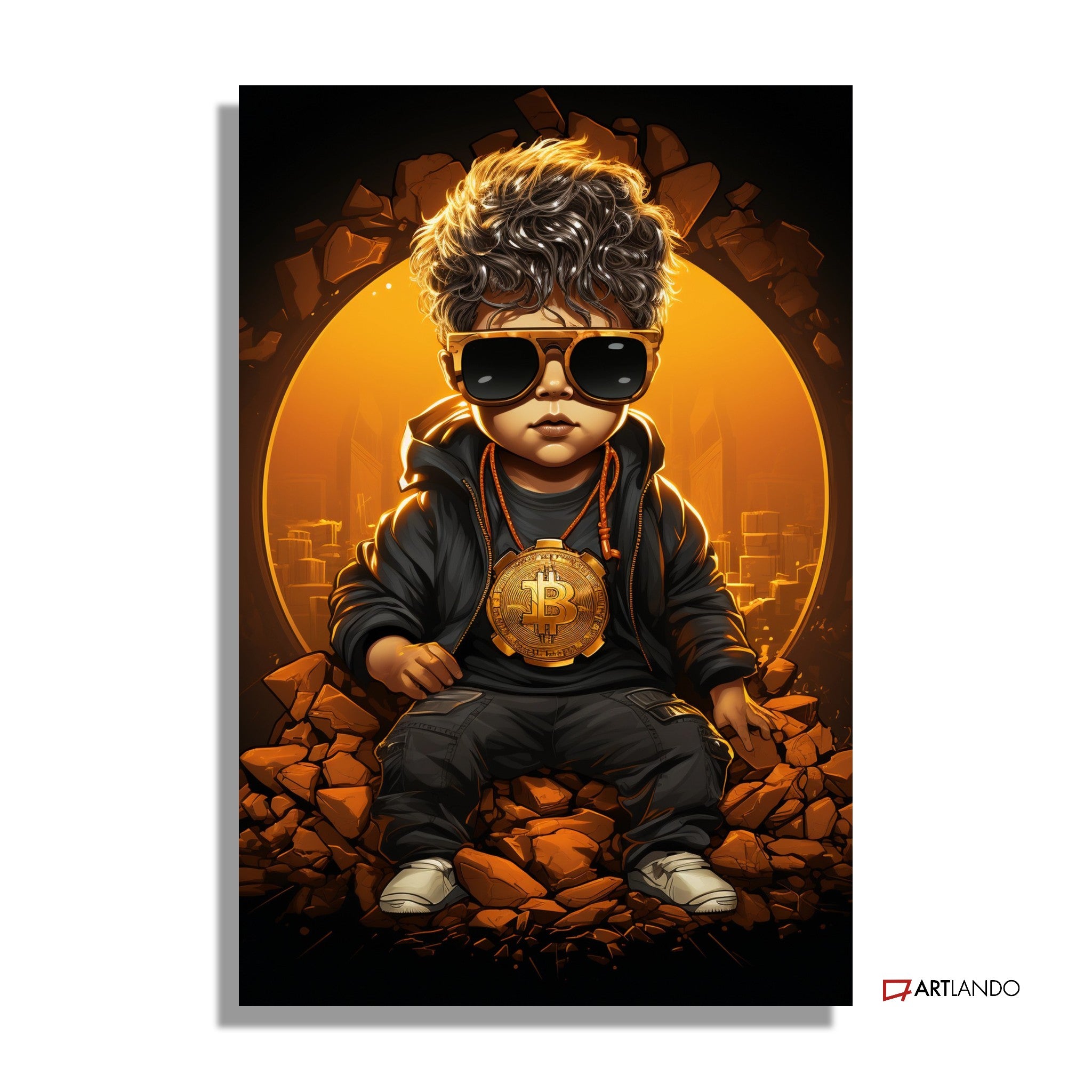 Gangster Baby mit Bitcoin-Kette