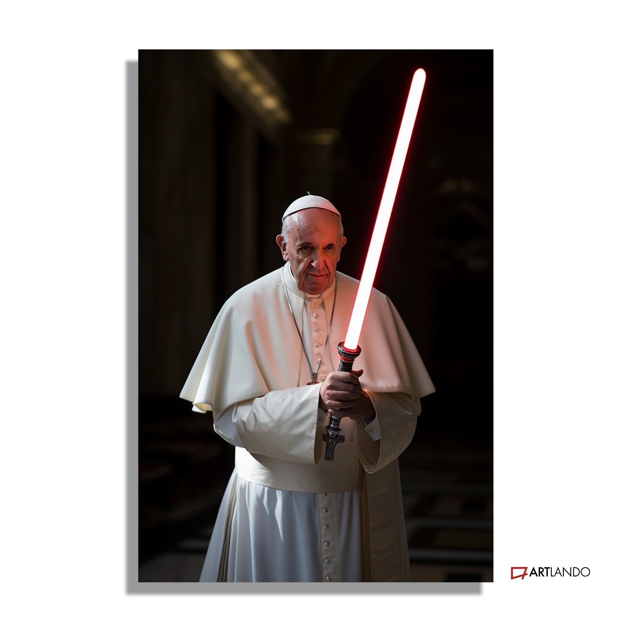 Der Papst mit Laserschwert