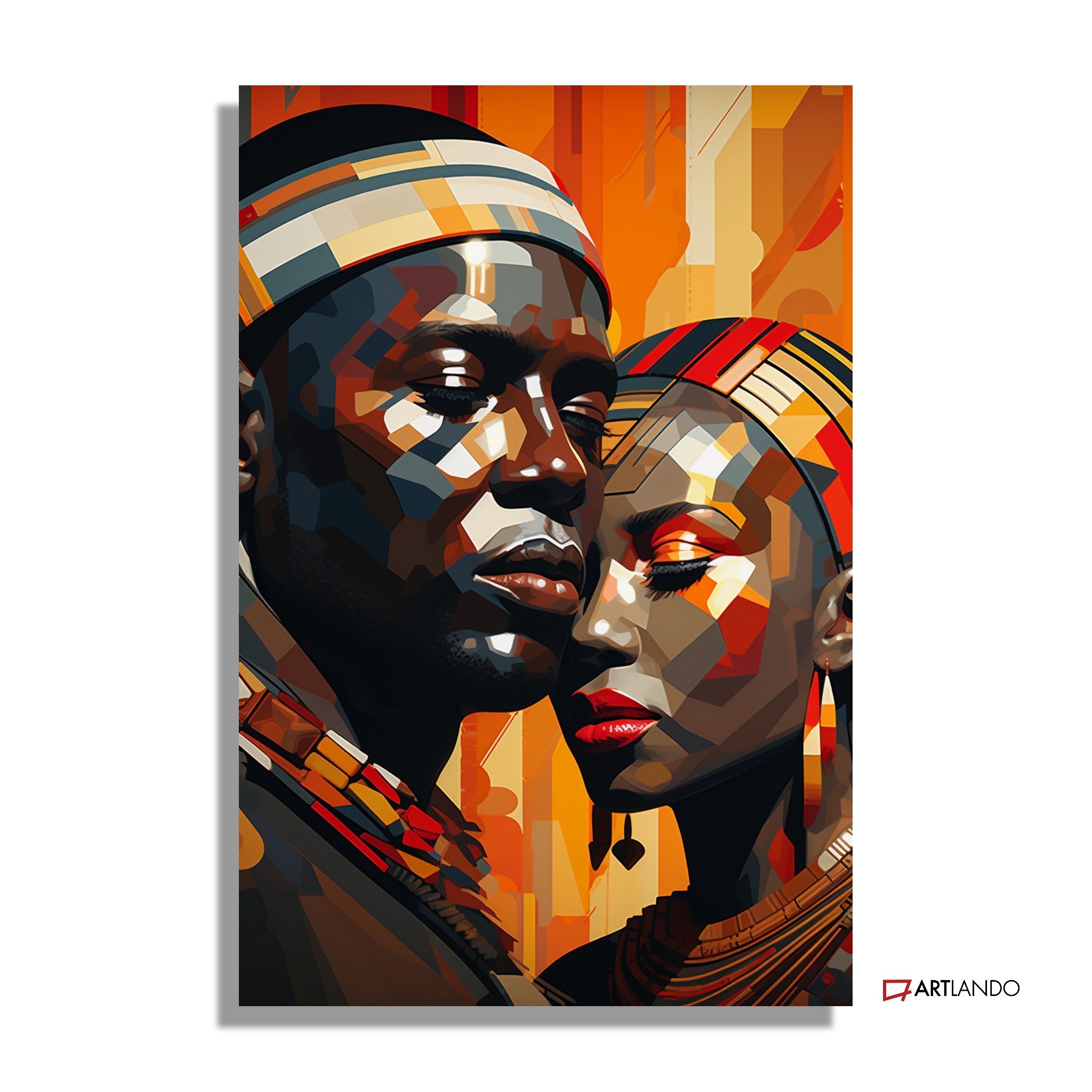 Farbenfrohe Illustration eines afrikanisches Paares