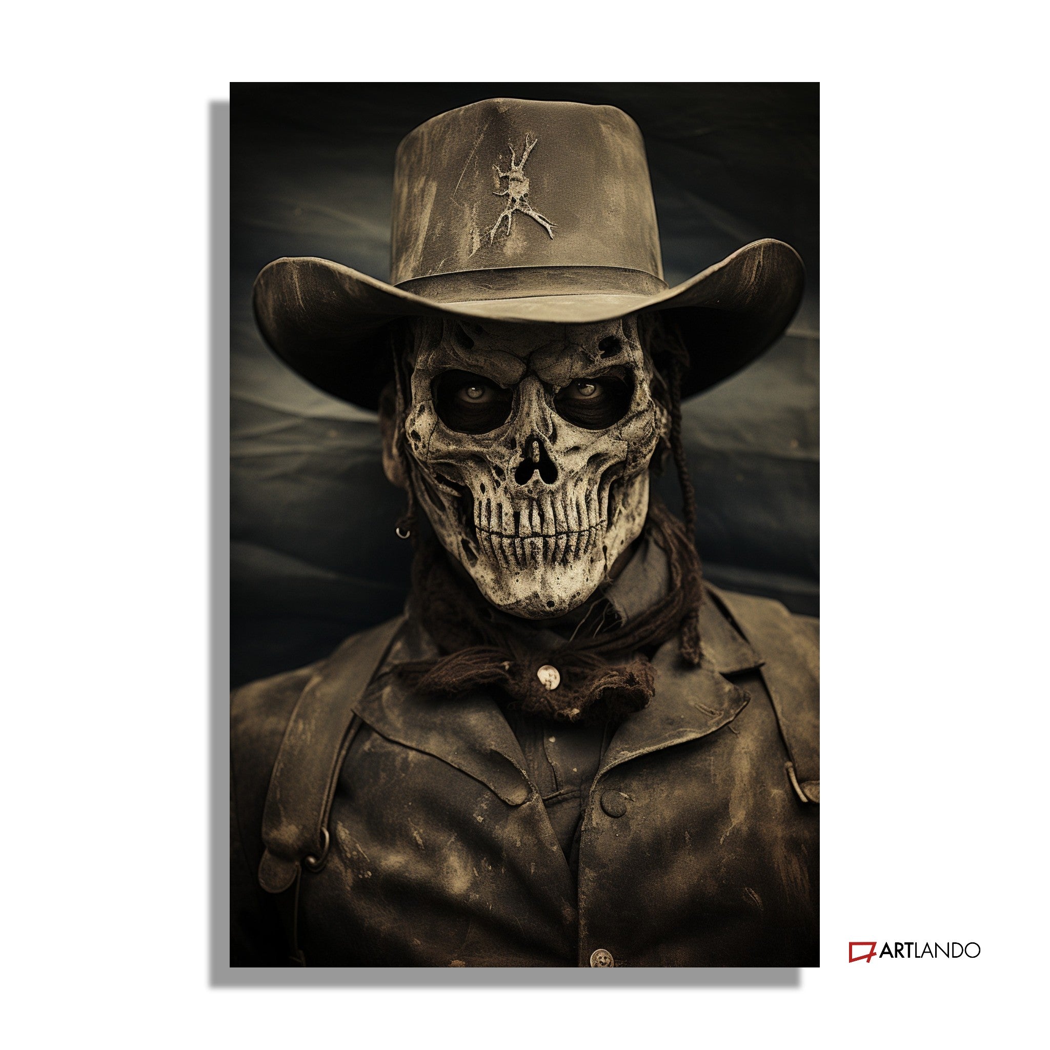 Totenkopf Cowboy im Vintage Stil