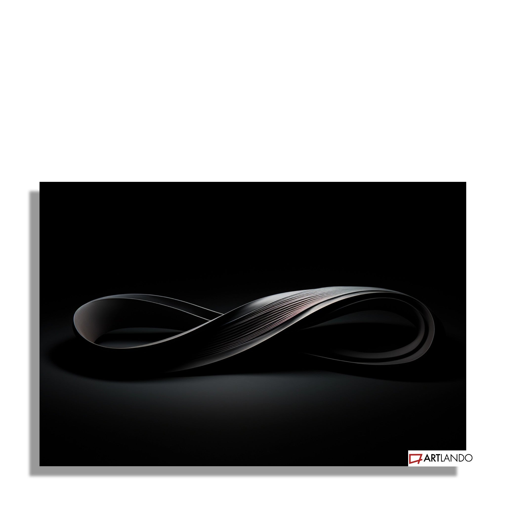 Glänzende Möbius Schleife vor schwarzem Hintergrund