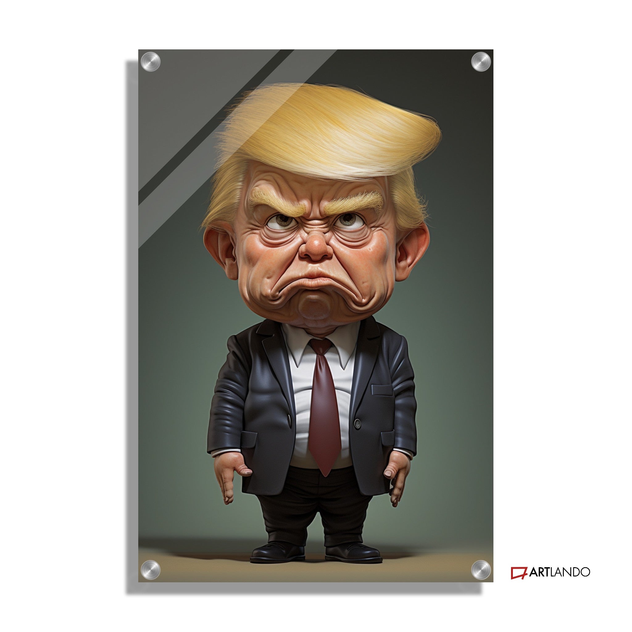 Überspitzte Karikatur von Donald Trump