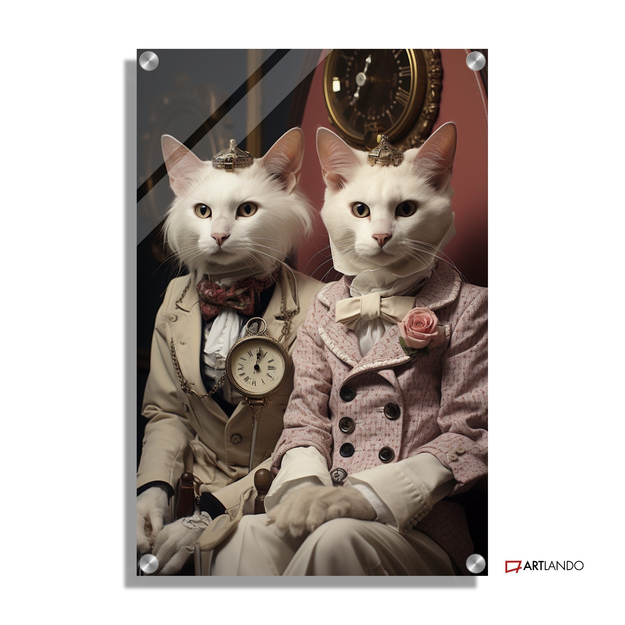 Katzenpaar in historischem Kostüm