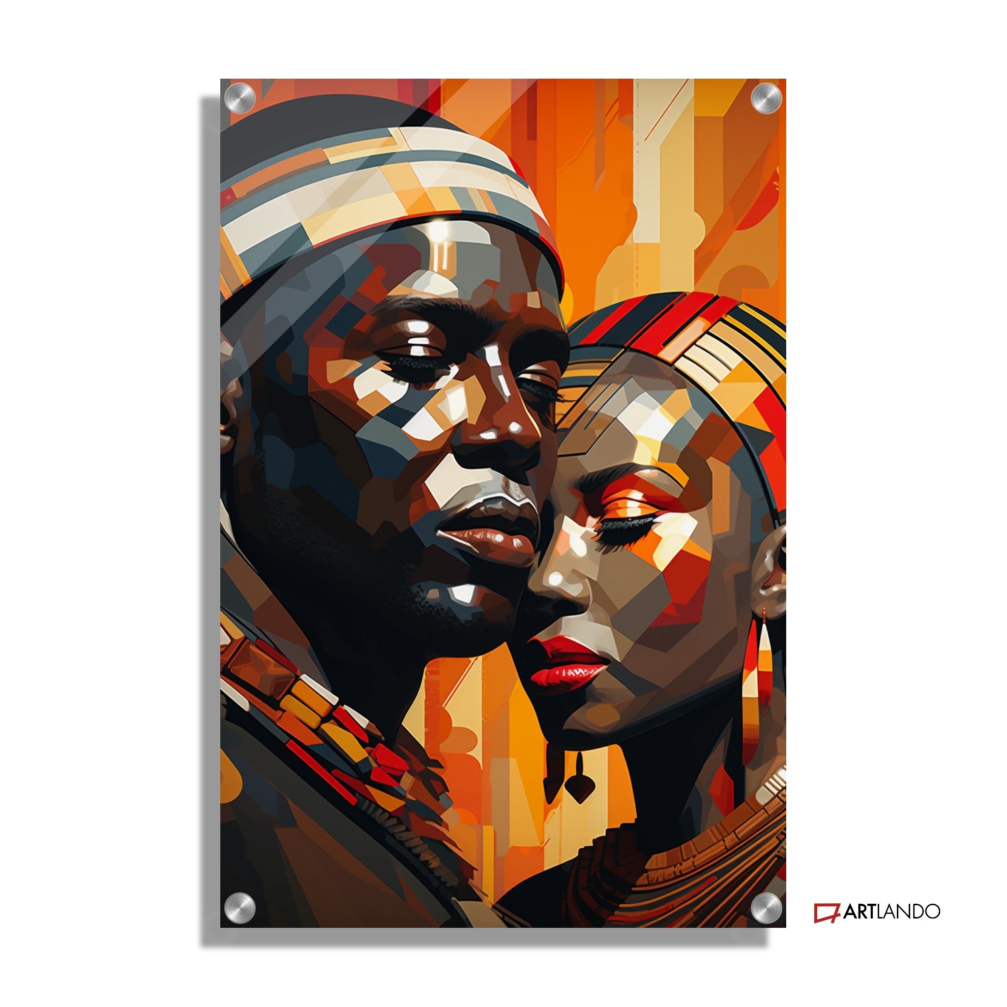 Farbenfrohe Illustration eines afrikanisches Paares