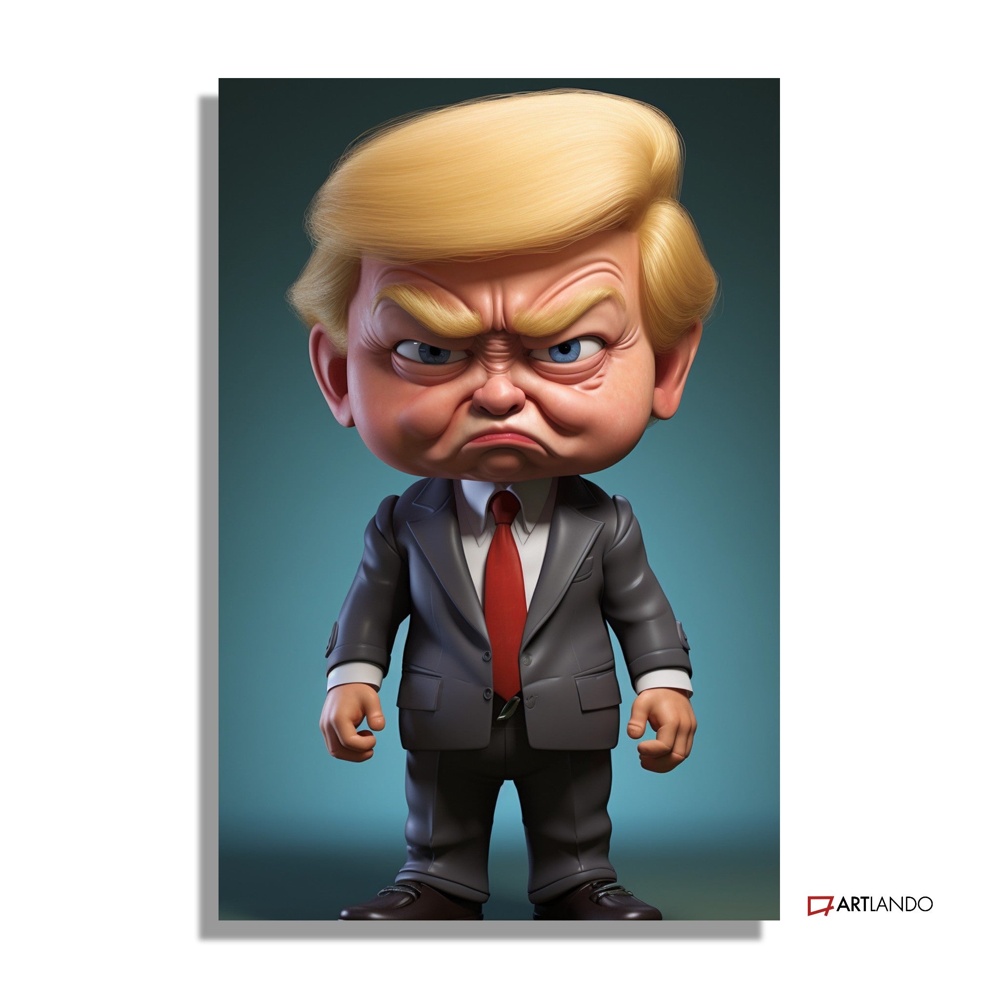 Überspitzte Karikatur von Donald Trump