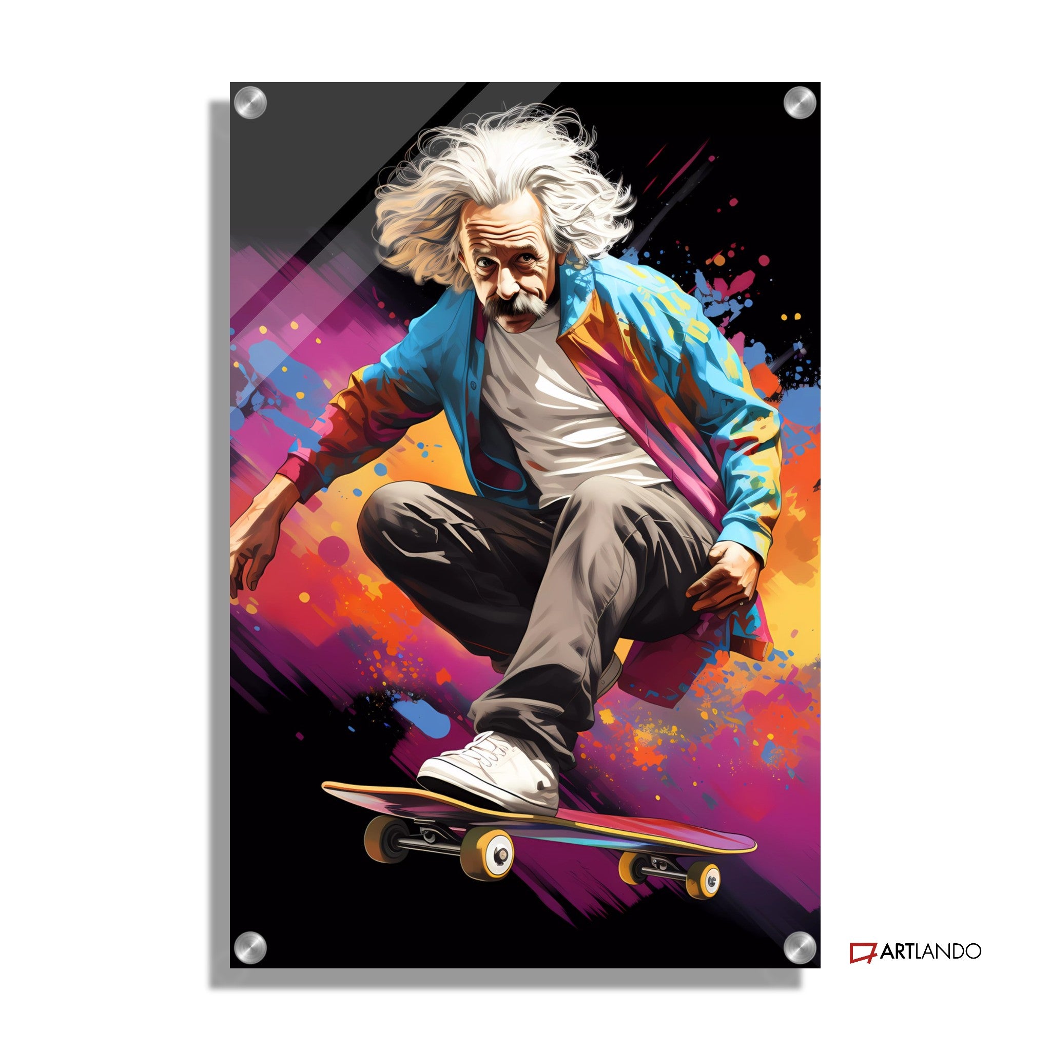 Albert Einstein Skater - DMT Wandbild