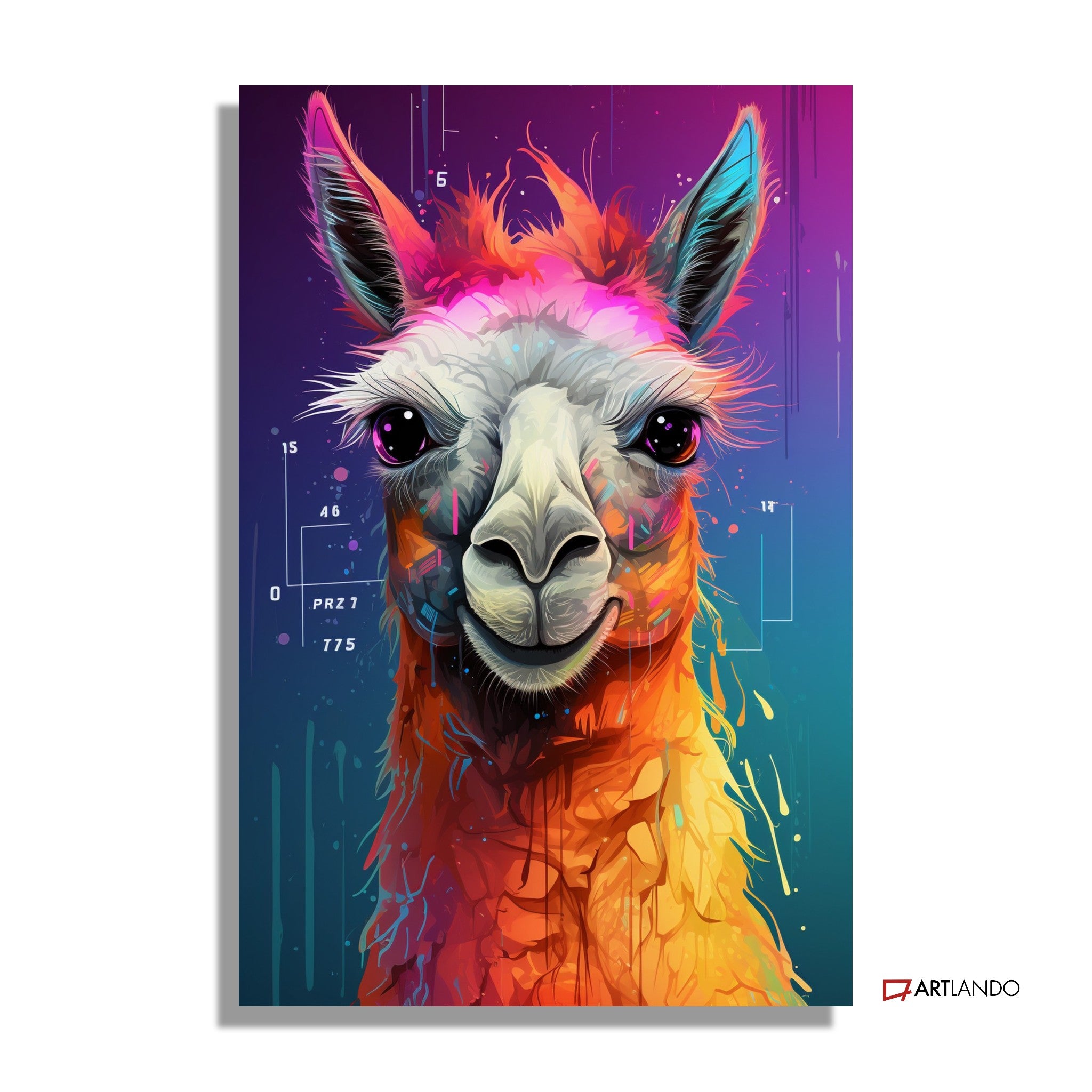 Farbenfrohes Lama