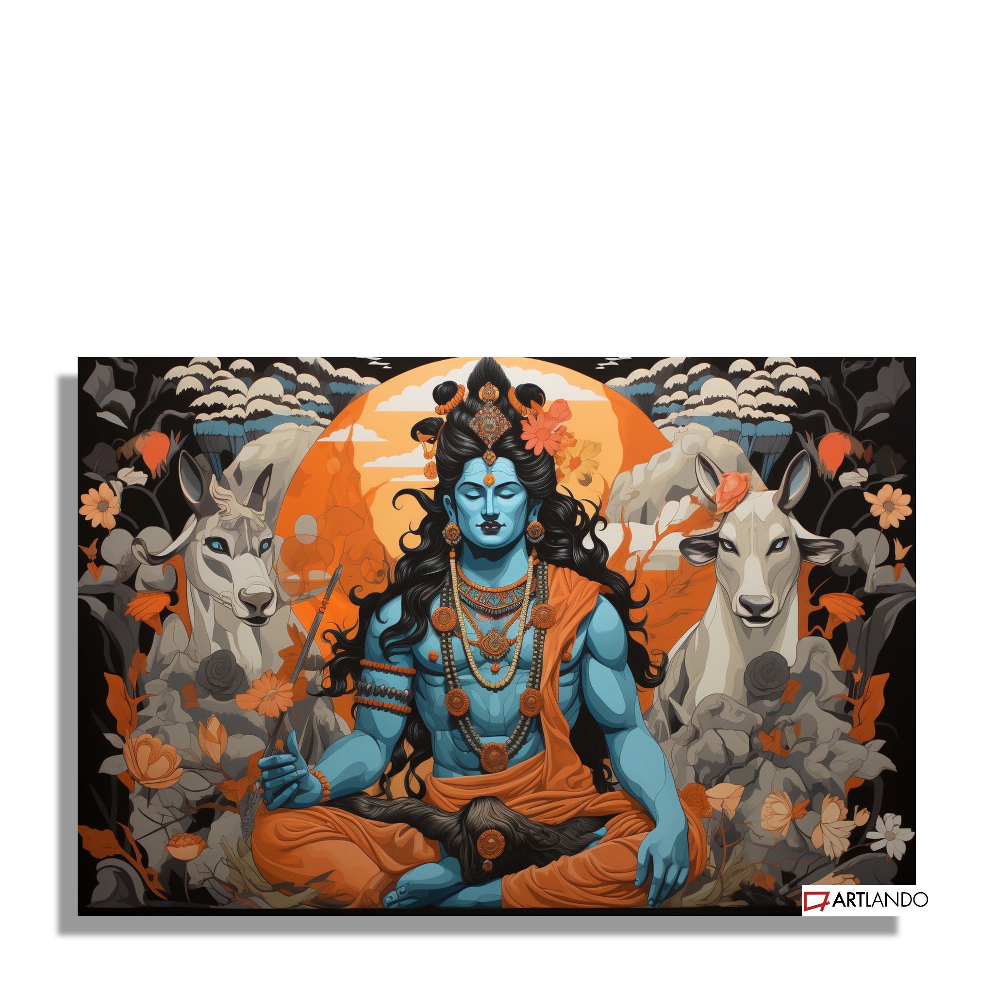 Shiva mit zwei Stieren - Thota Vaikuntam Stil