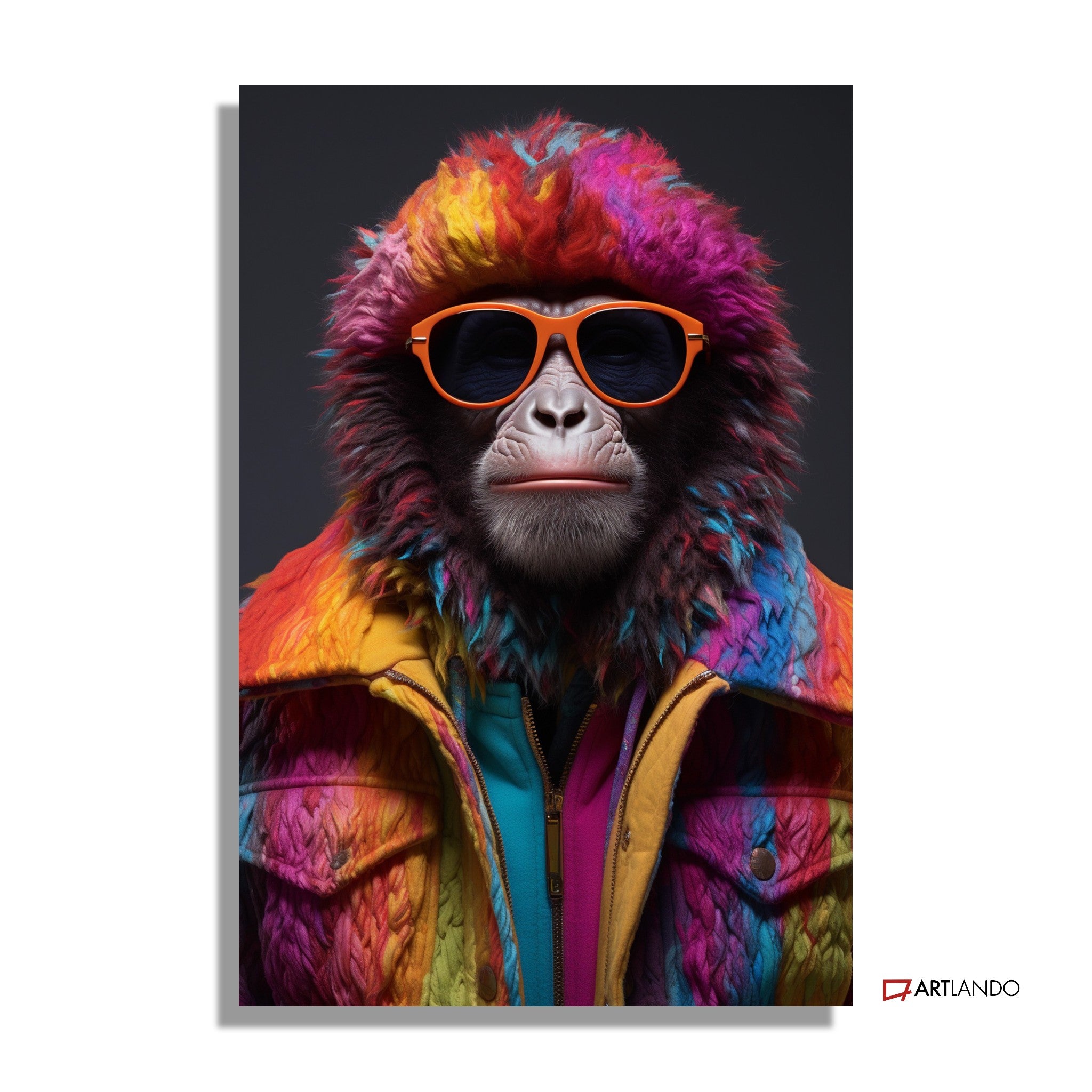 Cooler bunter Affe mit Sonnenbrille