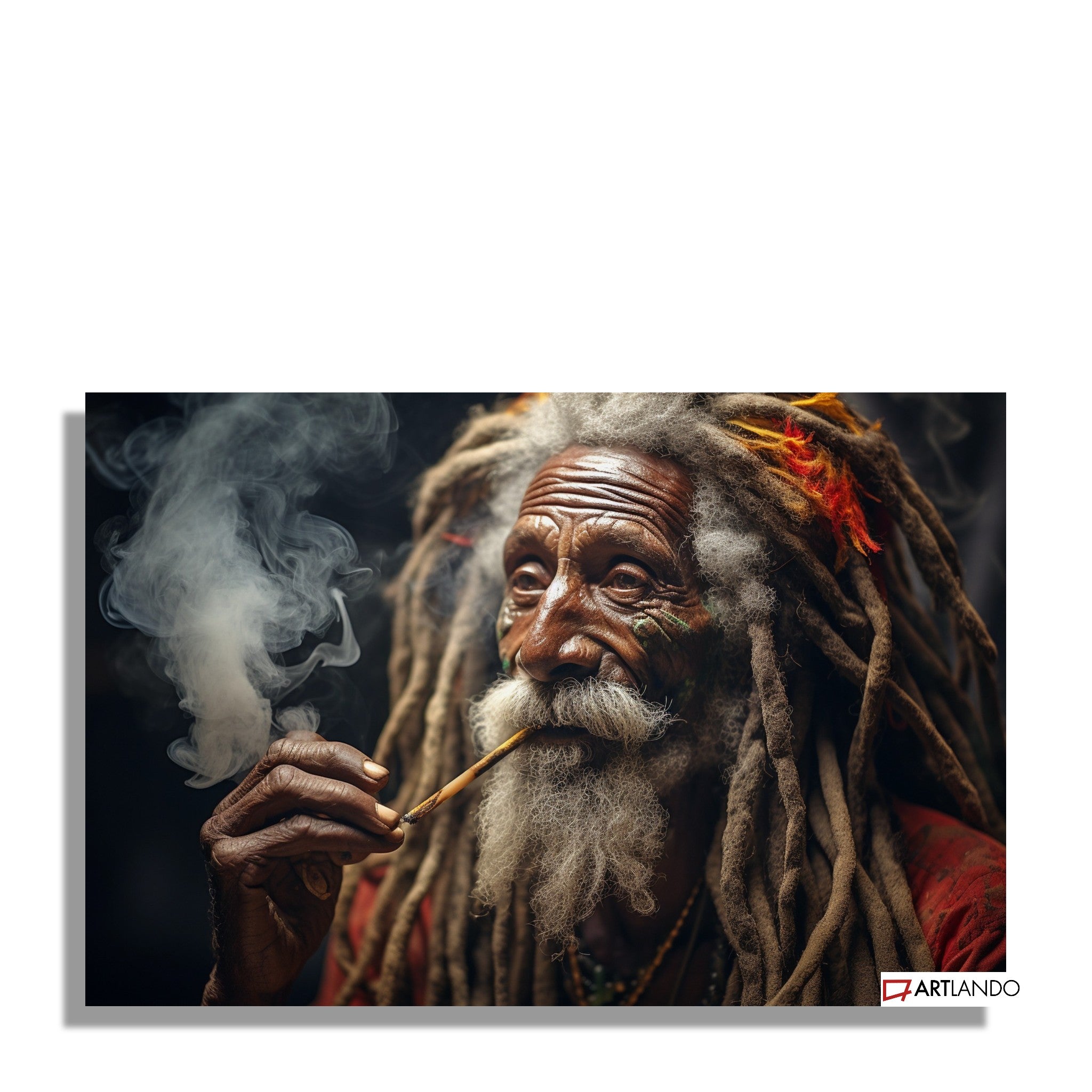 Rastafari raucht Joint - Portrait Art