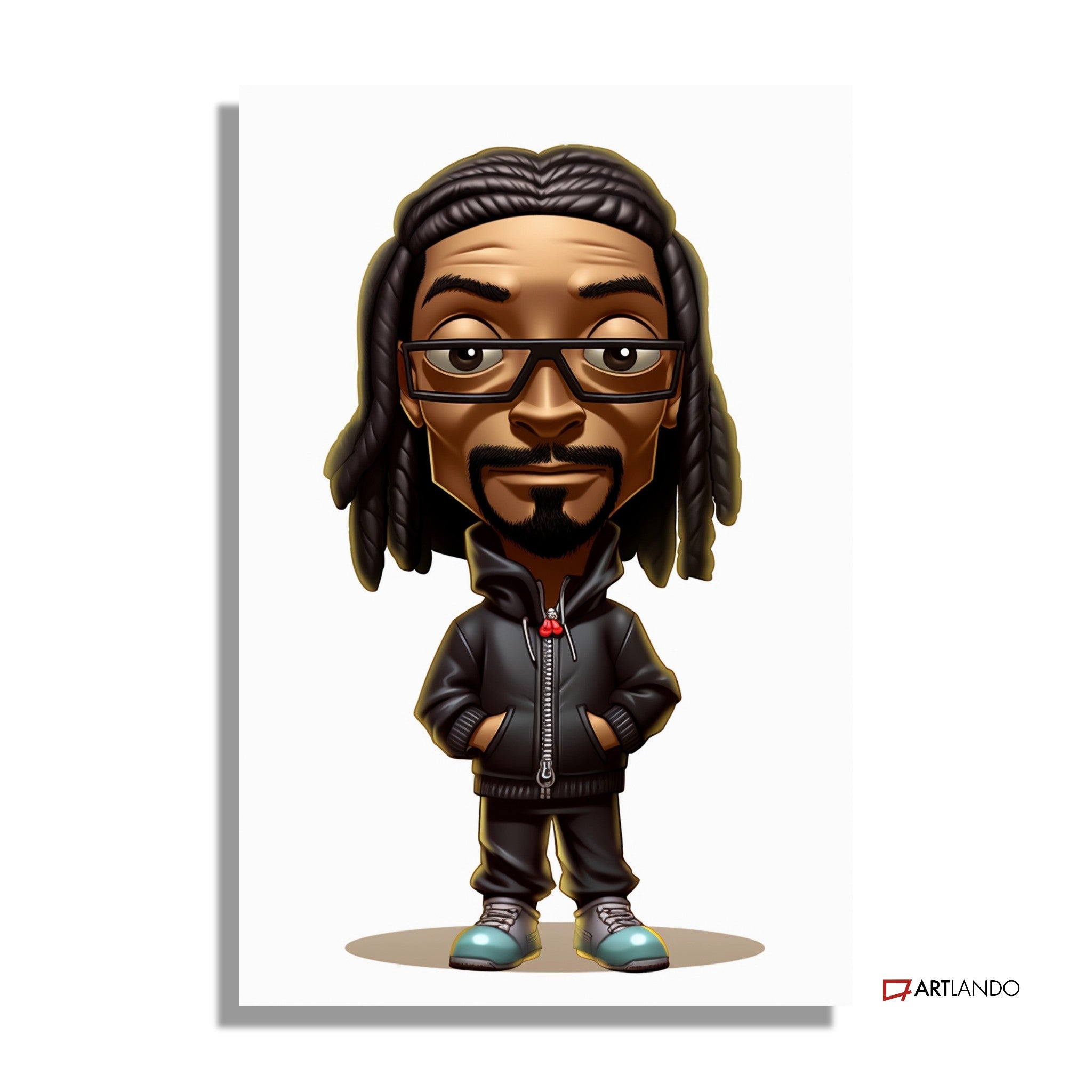 Karikatur von Snoop Dog als Cartoon Charakter