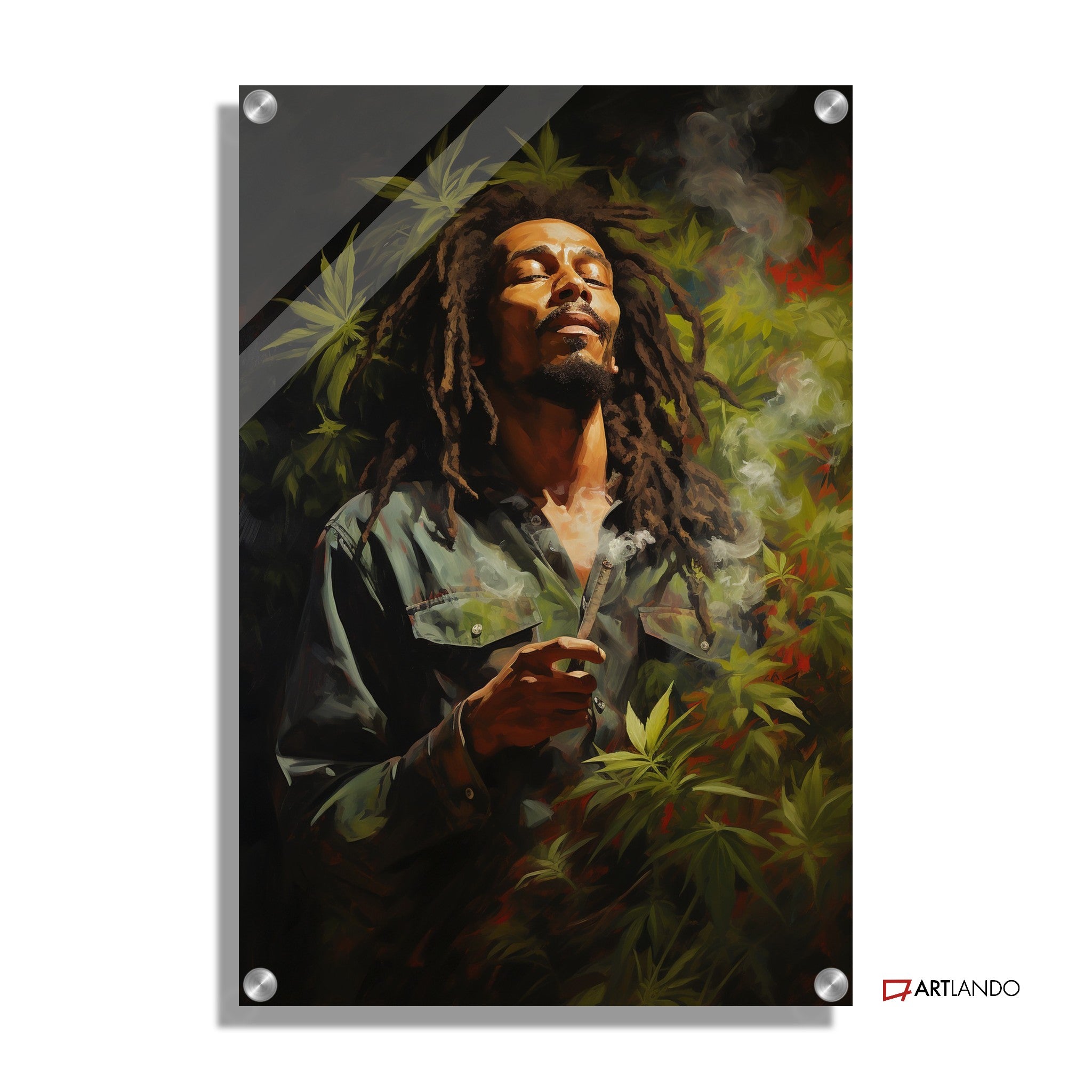 Illustration von Bob Marley mit Joint