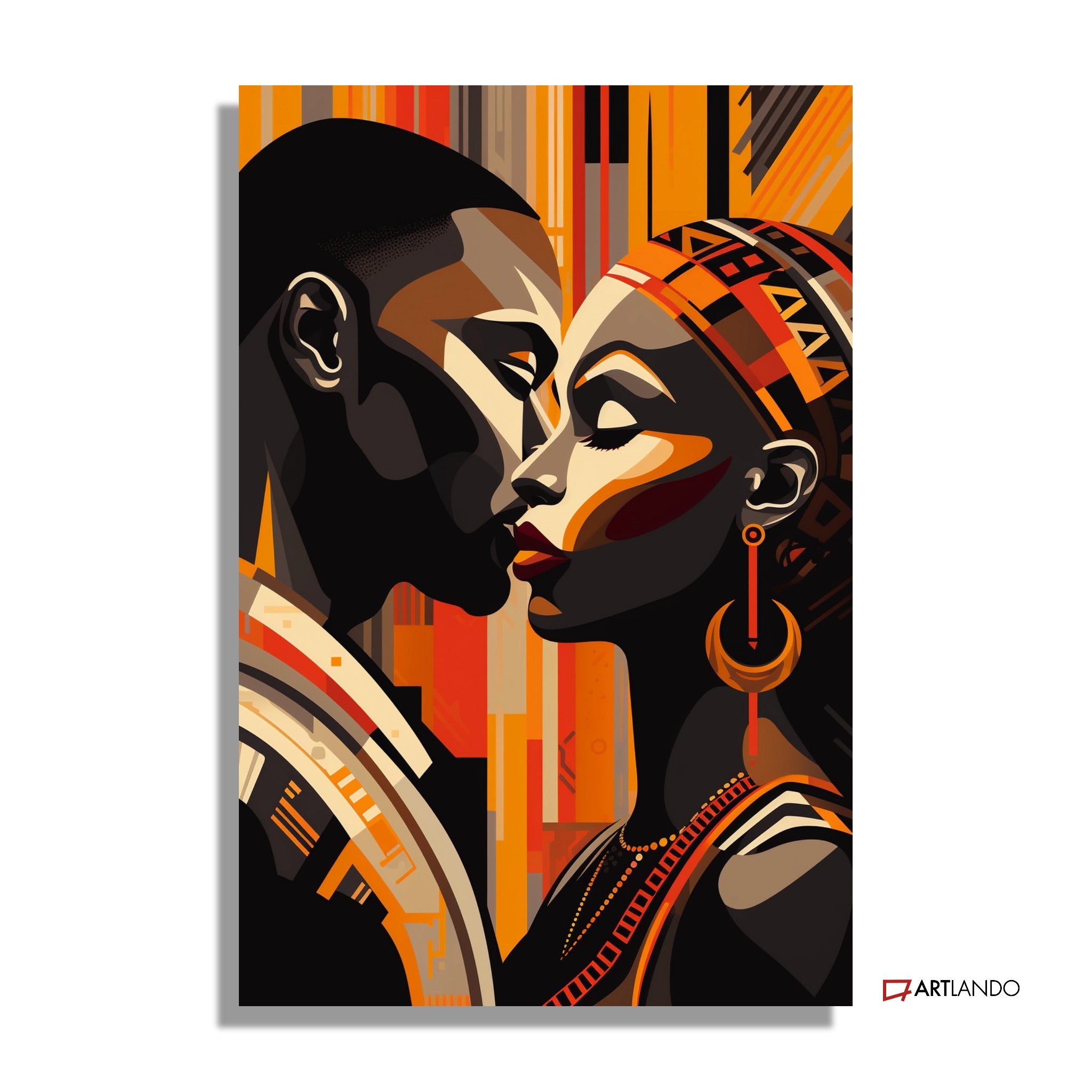 Farbenfrohe Illustration eines afrikanischen Paares